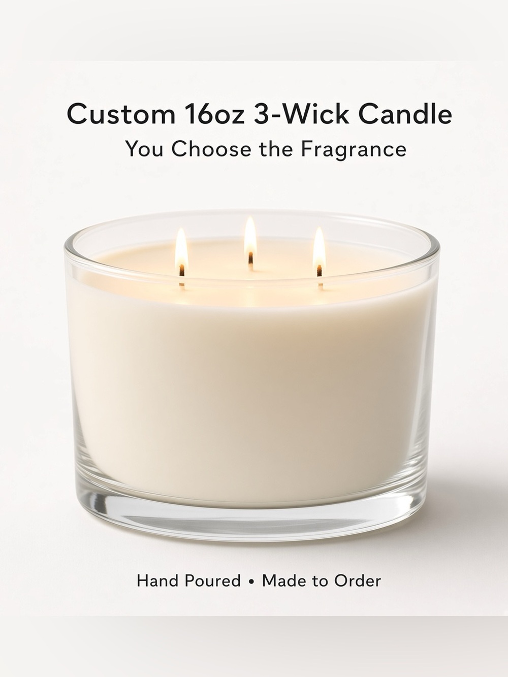 16oz 3-Wick Custom Soy Wax Candle | You Pick Scent | Hand-Poured Candle Gift - Picture 2 of 2